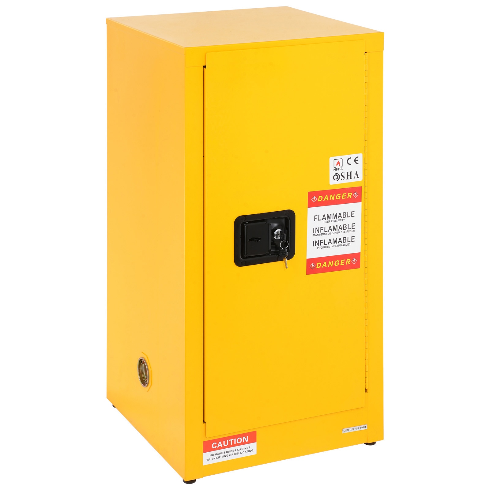 Flammable Storage Cabinet Galvanized Steel Safety Unit With Shelf_voghion.com